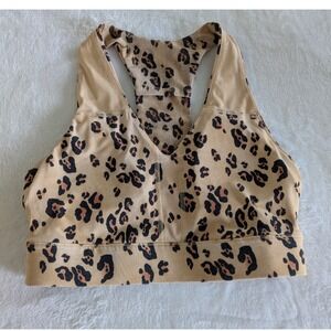 Fabletics‎ Sports Bra Cheetah Print 'On The Go' Midi Medium Impact